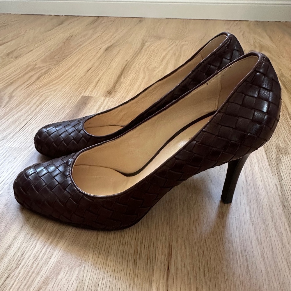 Cole Haan Scarletta Cuoio Brown Woven Pumps (Size 9.5B)